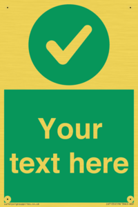 Custom green background, green circle with tick